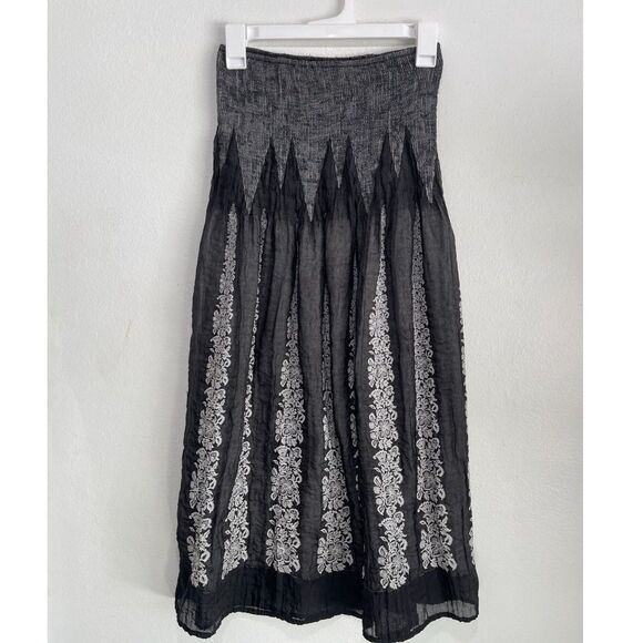 Lapiz pull on skirt VTG Y2K flare smocked convertible floral women one size - Picture 1 of 5